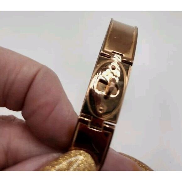 Fossil Bangle Bracelet Copper Gold Tone Casual Turn Clasp Hinged AWESOME - Picture 5 of 7